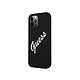 Guess Coque pour Apple iPhone 12 / 12 Pro Collection Silicone Vintage en TPU Noir - Offre une protection efficace contre les chocs, les rayures et les salissures