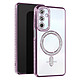 Avizar Coque Diamant pour Samsung Galaxy A25 MagSafe Contour Strass Violet Dos transparent laissant parfaitement visible la couleur d'origine de votre iPhone pour un look unique