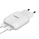 Acheter Inkax Chargeur secteur 2x ports USB 2.1A + 1.0A Recharge Rapide  Blanc