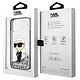 Karl Lagerfeld Coque pour iPhone 15 Plus Motifs Paillettes Flottantes Bords Rehaussés Argent pas cher