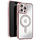 Avizar Coque Diamant pour iiPhone 16 Pro Protection MagSafe Contour Strass Rose Dos transparent laissant parfaitement visible la couleur d'origine de votre iPhone pour un look unique