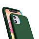 Evetane Coque iPhone 11 Vert Foret Silicone Liquide + 2 Protections écran et 2 protections Objectif Caméra pas cher