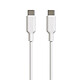 Muvit Câble USB-C vers USB-C Charge et Synchronisation 3A 1,2m Blanc Permet de recharger votre appareil et/ou de synchroniser ses données avec votre ordinateur ou tablette