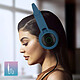 Casque Audio Bluetooth Design Oreilles Chat Animation lumineuse 12h - bleu nuit pas cher