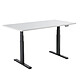 KIMEX 150-2518K2 Bureau ergonomique motorisé assis-debout 180x75cm Plateau blanc/Pied noir