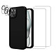 Acheter Evetane Coque iPhone 15 Noire Silicone Liquide + 2 Protections écran et 2 protections Objectif Caméra