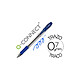 Q-CONNECT Stylo-bille transparent trait 0.4mm pointe moyenne 0.7mm encre douce grip caoutchouc coloris bleu x 12 Stylo à bille