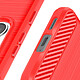 Avizar Coque pour Samsung Galaxy S24 Flexible Effet Carbone et Brossé Rouge pas cher