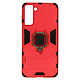 Avizar Coque Galaxy S21 Plus Hybride Antichoc Bague Métallique Support Vidéo rouge Coque de protection spécialement conçue pour le Samsung Galaxy S21 Plus, Ring Collection