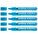 EDDING Marqueur Permanent 2200C Corps Alu Pointe Biseau Bleu clair 1-5 mm x 5 Marqueur permanent