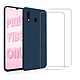 Acheter Evetane Coque Samsung Galaxy A40 Silicone liquide Bleu Marine + 2 Vitres en Verre trempé Protection écran Antichocs