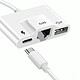 Avizar Adaptateur USB-C vers Ethernet et USB et USB C Design Compact Plug and Play  Blanc pas cher