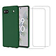 Acheter Evetane Coque Google Pixel 6A Silicone liquide Verte + 2 Vitres en Verre trempé Protection écran Antichocs