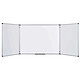 BI-OFFICE Tableau Blanc Laqué Triptyque Maya Dim L240 x H90 cm (Ouvert) 5 Surfaces Tableau blanc