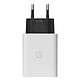 Google Chargeur Secteur USB-C Power Delivery 30W Prise EU Compact  Blanc Chargeur secteur Original Google, parfait pour recharger votre appareil en déplacement