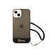 Guess Coque pour Apple iPhone 14 Colors avec lanière perlée Noir Coque conçue sur mesure pour Apple iPhone 14