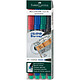 FABER-CASTELL Etui de 4 marqueurs CD/DVD MULTIMARK permanent M, Moyen Marqueur pour CD-DVD