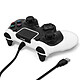 LinQ Manette PS4 / PC Filaire USB Vibration Sixaxis Boutons Réactifs  Noir Blanc Manette de jeu filaire conçue pour PS4 et PC