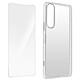 Avizar Coque pour Sony Xperia 5 IV Silicone Souple et Film Verre Trempé 9H  transparent Pack de protection intégrale 360° spécialement conçu pour Sony Xperia 5 IV