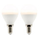 Elexity - Lot de 2 ampoules LED Sphérique 5W E14 400lm 2700K Elexity - Lot de 2 ampoules LED Sphérique 5W E14 400lm 2700K