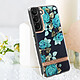 Avis Avizar Coque Samsung Galaxy S22 Dos Rigide Contour Souple Design Fleurs Turquoises