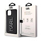 Karl Lagerfeld Coque pour iPhone 15 Plus Dos Effet Cuir Bords Rehaussés Noir pas cher