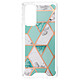 Avizar Coque Marbre Samsung Galaxy S20 FE Hybride Coins Renforcés turquoise et blanc Coque spécialement conçue pour votre Samsung Galaxy S20 FE