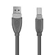 LinQ Câble USB-A 2.0 vers USB-B 2.0 Transfert Rapide Connexion Stable  3m Gris Câble USB 2.0 de Type A Mâle vers USB 2.0 de Type B Mâle - Marque LinQ