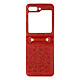 Avizar Coque pour Samsung Galaxy Z Flip 5 Motif fleur  Collection Mandala Blossom Rouge Coque en simili cuir Collection Mandala Blossom, préservant votre précieux Samsung Galaxy Z Flip 5 au quotidien