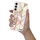 Evetane Coque Samsung Galaxy S22 5G 360 intégrale transparente Motif Marbre Rose Losange Tendance pas cher