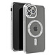 Avizar Coque Diamant pour iPhone 13 Pro Max Protection MagSafe Contour Strass Argent Dos transparent laissant parfaitement visible la couleur d'origine de votre iPhone pour un look unique