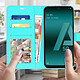 Avis Avizar Housse Samsung Galaxy A50 Étui Portefeuille Fonction Support bleu turquoise