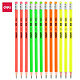 Avis DELI Boîte 12 crayons graphite HB corps triangulaire couleur Néon bout gomme x 12