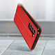 Avizar Housse pour Samsung Galaxy S21 FE Porte-carte Support Vidéo Cuir Véritable Rouge pas cher