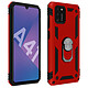 Avizar Coque Samsung Galaxy A41 Antichoc bi-matières Bague Support Vidéo rouge - Coque de protection spécialement conçue pour le Samsung Galaxy A41