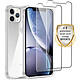 Evetane Coque iPhone 11 Pro Max Antichoc Silicone + 2 Vitres en verre trempé Protection écran Coque iPhone 11 Pro Max Antichoc Silicone + 2 Vitres en verre trempé Protection écran