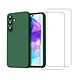 Acheter Evetane Coque Samsung Galaxy A15 Silicone liquide Verte + 2 Vitres en Verre trempe Protection ecran Antichocs