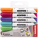 KORES Etui de 6 Marqueur pour tableau blanc K MARKER XW1, pointe ogive Marqueur pour tableaux blancs