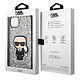 Karl Lagerfeld Coque pour Apple iPhone 14 Glitter Flakes Ikonik Argent pas cher