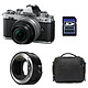 NIKON Z fc + Z 16-50 Silver + Sac + Carte SD 8 Go + Adaptateur FTZ II PROMO GARANTIE 3 ans. MATERIEL PROVENANCE NIKON FRANCE. Emballage securisé de vos commandes. Livré avec Facture dont TVA.