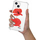 Evetane Coque iPhone 13 Mini anti-choc souple angles renforcés transparente Motif Coquelicot pas cher