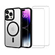 Acheter Evetane Coque iPhone 13 Pro Noire et transparente Motif fumée Compatible Magsafe + 2 Vitres Protection ecran