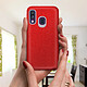 Avis Avizar Coque pour Samsung Galaxy A40 Paillette Amovible Silicone Semi-rigide rouge