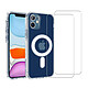 Acheter Evetane Coque iPhone 12 Mini transparente Motif Compatible Magsafe + 2 Vitres Protection Ecran