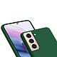 Evetane Coque Samsung Galaxy S21 5G Silicone Liquide Vert + 2 Vitres en Verre Trempé Protection écran pas cher