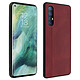 Avizar Coque Oppo Find X2 Neo Rigide Contour Bumper Silicone Effet Cuir Rouge Coque de protection spécialement conçue pour le Oppo Find X2 Neo