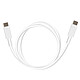 3mk Cable USB C vers USB C 60W Charge Rapide 1m Blanc Câble USB C vers USB C puissant jusqu'à 60W