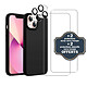 Evetane Coque iPhone 13 Noire Silicone Liquide + 2 Protections écran et 2 protections Objectif Caméra Coque iPhone 13 Noire Silicone Liquide + 2 Protections écran et 2 protections Objectif Caméra