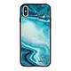 Evetane Coque iPhone X/ Xs Silicone Liquide Douce noir Bleu Nacré Marbre Coque iPhone X/ Xs Silicone Liquide Douce noir Bleu Nacré Marbre Ecriture Tendance et Design