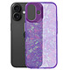 Avizar Coque pour iPhone 16 Plus Antichoc Souple Tutti Frutti Violet Bords surélevés offrant une protection optimale pour l'écran et la caméra